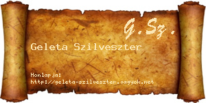 Geleta Szilveszter névjegykártya
